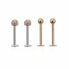 Brand new ✨ Multi-Pack Rosegold Plated CZ Dimple Labret Lip Rings 4 Pack - 16 Gauge 👏 -Playboy Shop 03730785 a