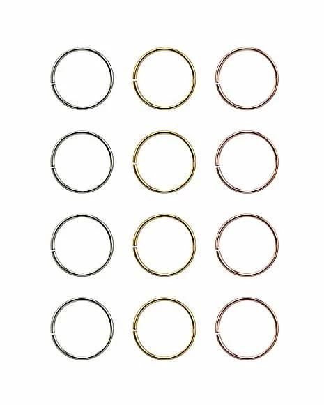 Deals π― Multi-Pack Hoop Nose Rings 12 Pack - 22 Gauge π 3 Deals π― Multi-Pack Hoop Nose Rings 12 Pack - 22 Gauge π