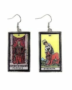 Top 10 😀 Strength and Justice Tarot Card Fishhook Dangle Earrings 💯