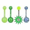 Wholesale 🌟 Multi-Pack Green Flower Belly Rings 4 Pack - 14 Gauge 🛒 -Playboy Shop 03731627 a