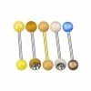 Outlet 🔔 Multi-Pack Blue and Yellow Marble-Effect Barbells 5 Pack – 14 Gauge ✔️ -Playboy Shop 03731825 a