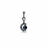 Promo 🔔 CZ Crescent Moon Dangle Belly Ring – 14 Gauge ❤️ -Playboy Shop 03731965 a