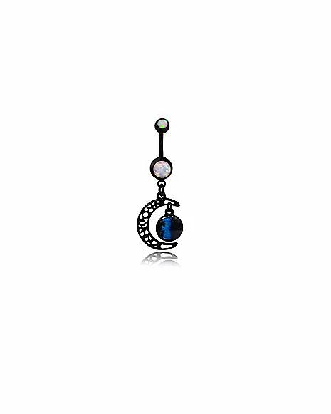 Promo π CZ Crescent Moon Dangle Belly Ring β 14 Gauge β€οΈ 3 Promo π CZ Crescent Moon Dangle Belly Ring β 14 Gauge β€οΈ