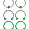 Flash Sale 🎁 Multi-Pack Glow in the Dark Captive Bead And Horseshoe Rings 6 Pack - 16 Gauge 👍 -Playboy Shop 03732153 a