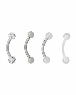 New 😉 Multi-Pack CZ Curved Barbells 4 Pack - 16 Gauge 🥰