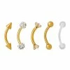 Outlet 😉 Multi-Pack Goldplated CZ Curved Barbells 5 Pack - 16 Gauge ✨ -Playboy Shop 03732328 a