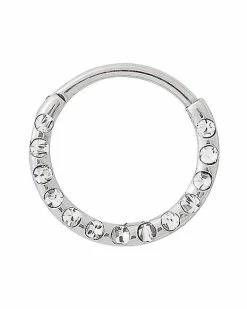 Cheapest ✨ Clear Crystal Hinged Hoop Ring - 20 Gauge ❤️