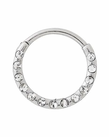 Cheapest ✨ Clear Crystal Hinged Hoop Ring - 20 Gauge ❤️ 3 Cheapest ✨ Clear Crystal Hinged Hoop Ring - 20 Gauge ❤️