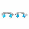 Promo 🔔 Blue Faux Opal Titanium Horseshoe Rings - 16 Gauge 👍 -Playboy Shop 03732393 a