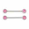 Coupon 💯 Pink CZ Titanium Nipple Barbells – 14 Gauge 🎁 -Playboy Shop 03732468 a