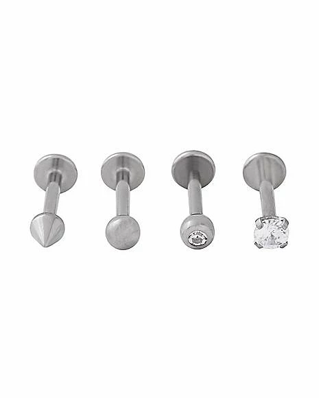 Buy π Multi-Pack CZ Titanium Labret Lip Rings 4 Pack β 16 Gauge π 3 Buy π Multi-Pack CZ Titanium Labret Lip Rings 4 Pack β 16 Gauge π