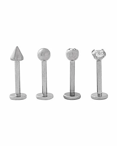 Buy π Multi-Pack CZ Titanium Labret Lip Rings 4 Pack β 16 Gauge π 4 Buy π Multi-Pack CZ Titanium Labret Lip Rings 4 Pack β 16 Gauge π - Image 2