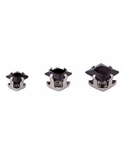 Best deal 😍 Multi-Pack Black CZ Square Stud Earrings 3 Pair – 20 Gauge 🎉 -Playboy Shop 03732567 b