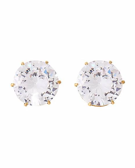 Cheap ❤️ Round CZ Goldplated Stud Earrings – 20 Gauge ⭐ 3 Cheap ❤️ Round CZ Goldplated Stud Earrings – 20 Gauge ⭐