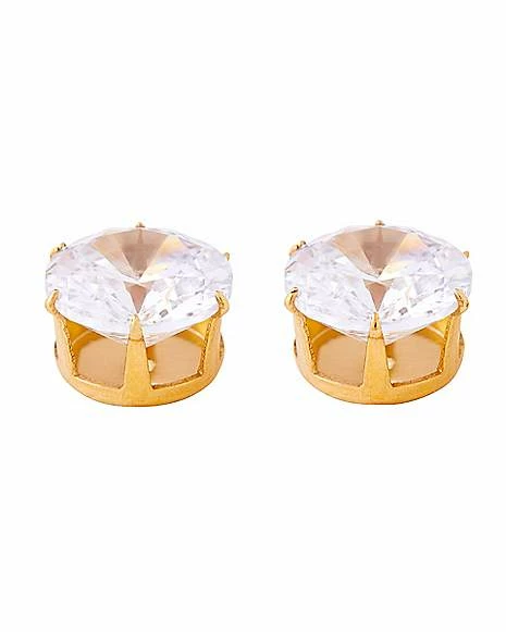 Cheap ❤️ Round CZ Goldplated Stud Earrings – 20 Gauge ⭐ 4 Cheap ❤️ Round CZ Goldplated Stud Earrings – 20 Gauge ⭐ - Image 2