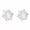 Budget 🤩 Round CZ Rose Goldplated Stud Earrings – 20 Gauge 🎉 -Playboy Shop 03732609 a