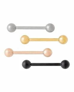 Deals 💯 Multi-Pack Gold Plated and Black Titanium Barbells 4 Pack – 14 Gauge 🤩