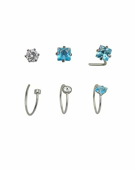 Budget π€© Multi-Pack Square CZ Hoop and Bone Nose Rings 6 Pack β 22 Gauge π 3 Budget π€© Multi-Pack Square CZ Hoop and Bone Nose Rings 6 Pack β 22 Gauge π