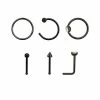 Buy 👏 Multi-Pack CZ Black Hoop and Bone Nose Rings 6 Pack – 20 Gauge 🎉