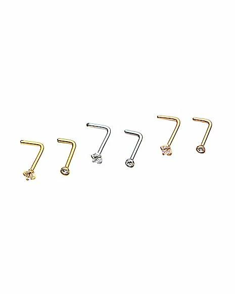 Deals π― Multi-Pack CZ Goldtone L Bend Nose Rings 6 Pack β 18 Gauge β 4 Deals π― Multi-Pack CZ Goldtone L Bend Nose Rings 6 Pack β 18 Gauge β - Image 2