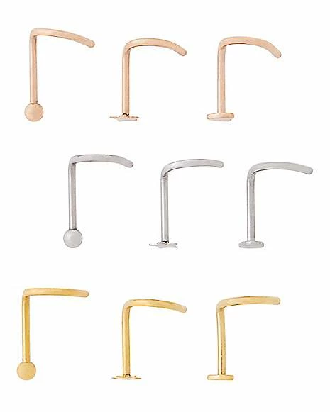 Hot Sale π Multi-Pack Star and Heart Screw Nose Rings 9 Pack β 20 Gauge π€© 4 Hot Sale π Multi-Pack Star and Heart Screw Nose Rings 9 Pack β 20 Gauge π€© - Image 2