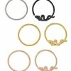 Coupon 🎉 Multi-Pack Snake Hoop Nose Rings 6 Pack – 20 Gauge 🧨 -Playboy Shop 03734167 a
