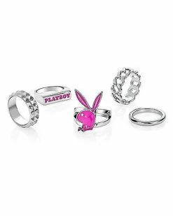 Outlet ✔️ Multi-Pack Pink Playboy Rings - 5 Pack 🧨