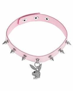 New ✔️ CZ Spiked Playboy Bunny Choker Necklace ✨ -Playboy Shop 03734670 b