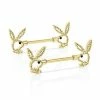 Budget π― Goldtone Clear CZ Outline Playboy Bunny Nipple Barbells - 14 Gauge π€© 1 Budget π― Goldtone Clear CZ Outline Playboy Bunny Nipple Barbells - 14 Gauge π€© -Playboy Shop 03735172 a