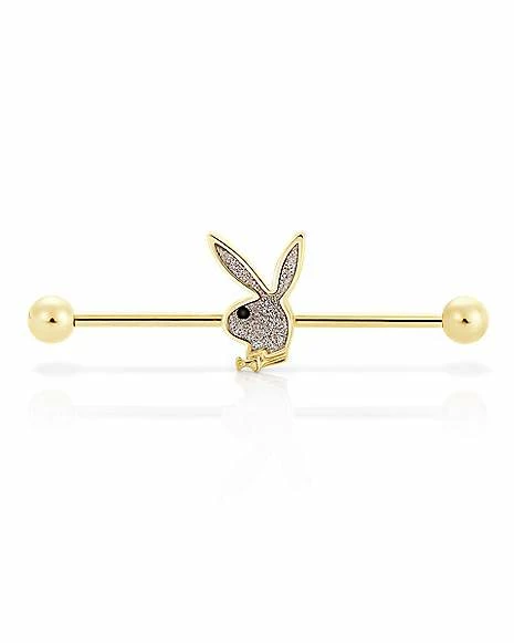Best Sale π Goldtone Glitter Playboy Bunny Industrial Barbell - 14 Gauge βοΈ 3 Best Sale π Goldtone Glitter Playboy Bunny Industrial Barbell - 14 Gauge βοΈ