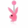 Wholesale 🤩 Pink Playboy Bunny Belly Ring - 14 Gauge 🧨 -Playboy Shop 03735370 a