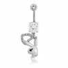 New 🔔 Clear CZ Playboy Bunny Heart Dangle Belly Ring - 14 Gauge 👍 -Playboy Shop 03735396 a