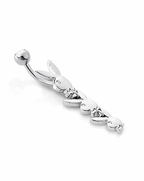 Outlet π€© Clear CZ Playboy Bunny Head Belly Ring - 14 Gauge π 5 Outlet π€© Clear CZ Playboy Bunny Head Belly Ring - 14 Gauge π - Image 3