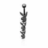 Coupon 🥰 Black Clear CZ Playboy Bunny Head Belly Ring - 14 Gauge ❤️ -Playboy Shop 03735446 a