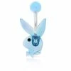 Hot Sale 🎁 Blue Iridescent Playboy Bunny Belly Ring - 14 Gauge 🔥 -Playboy Shop 03735461 a