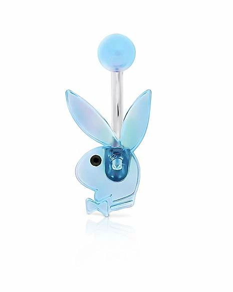 Hot Sale π Blue Iridescent Playboy Bunny Belly Ring - 14 Gauge π₯ 3 Hot Sale π Blue Iridescent Playboy Bunny Belly Ring - 14 Gauge π₯