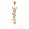 Flash Sale 🎉 Rose Goldtone Clear CZ Playboy Bunny Head Belly Ring - 14 Gauge 🧨