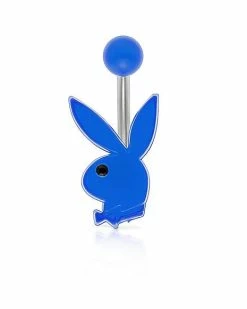 Hot Sale 🎉 Blue Playboy Bunny Belly Ring - 14 Gauge 🎁