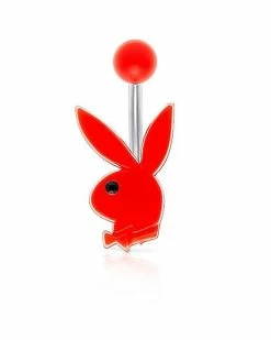 Best Pirce 👏 Red Playboy Bunny Belly Ring - 14 Gauge 🔥