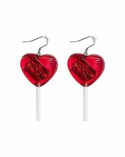 Best Pirce 😍 Razor Heart Lollipop Dangle Earrings 😍