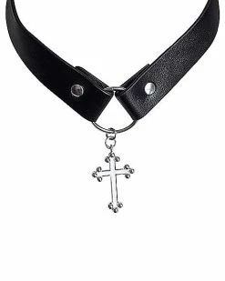 Hot Sale 🎁 Black Hoop and Cross Choker Necklace 👍 -Playboy Shop 03750973 b