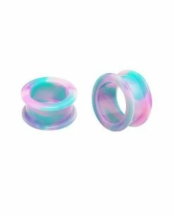 Best Sale 😀 Pink and Blue Double Flare Tunnels 🌟 -Playboy Shop 03751948 a