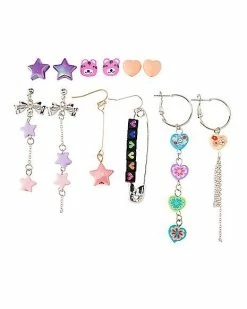 Wholesale 🎉 Multi-Pack Star and Heart Stud Earrings and Dangle Earrings - 6 Pair 😉 -Playboy Shop 03751971 a