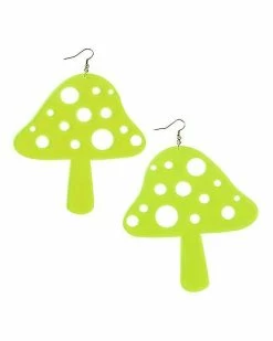 Cheapest 😉 Neon Yellow Mushroom Dangle Earrings 🎉