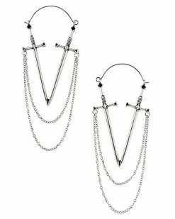 Cheapest 🎁 Sword Chain Dangle Earrings 💯