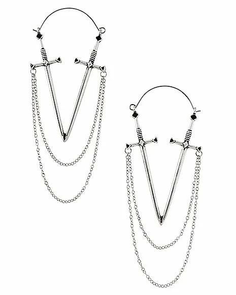 Cheapest π Sword Chain Dangle Earrings π― 3 Cheapest π Sword Chain Dangle Earrings π―