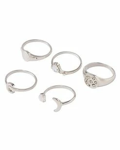Wholesale 🔔 Muti-Pack Star and Moon Rings - 5 Pack 🛒