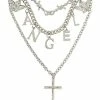 Best deal 😍 Three Row Barbed Angel Cross Necklace 🎉