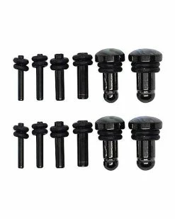 New 💯 Multi-Pack Black Faux Abalone Plugs - 6 Pair ❤️ -Playboy Shop 03752235 b