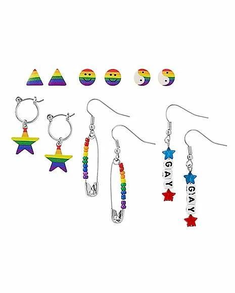Best Sale π Multi-Pack Rainbow Star and Yin Yang Earrings - 6 Pair π 3 Best Sale π Multi-Pack Rainbow Star and Yin Yang Earrings - 6 Pair π